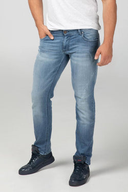 STRAIGHT FIT MEN'S JEANS - BRIGHT DESTROYED